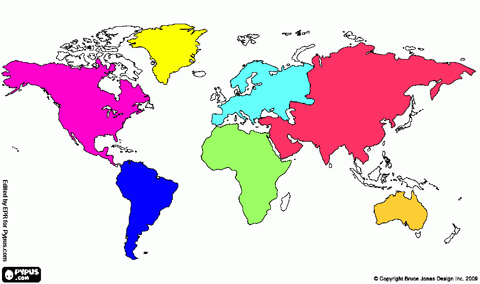 World map Coloring sheet coloring page