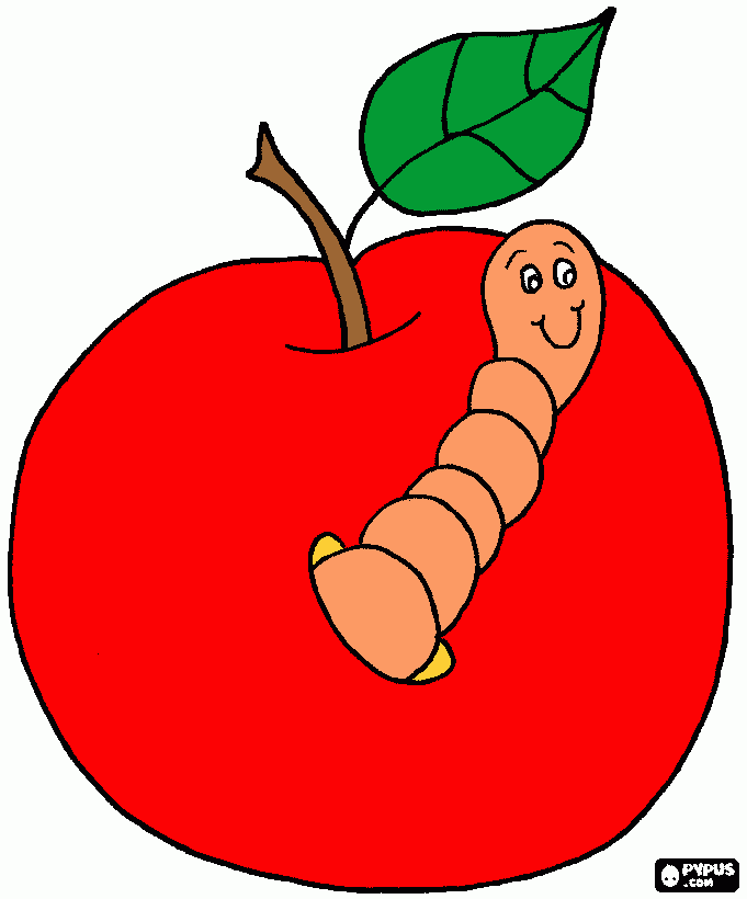 Worm coloring page