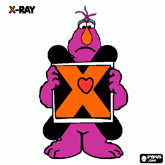 X is for X-Ray coloring page