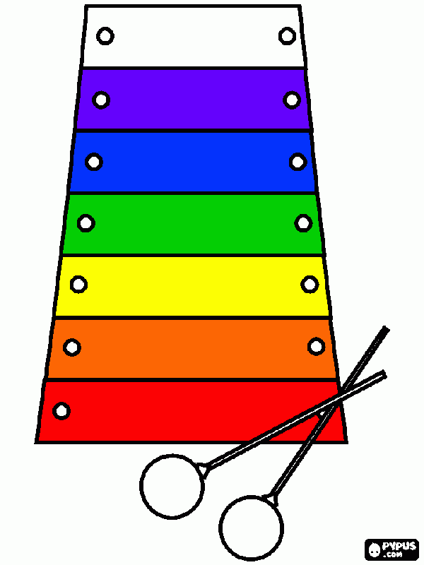 xylophone for kids coloring page
