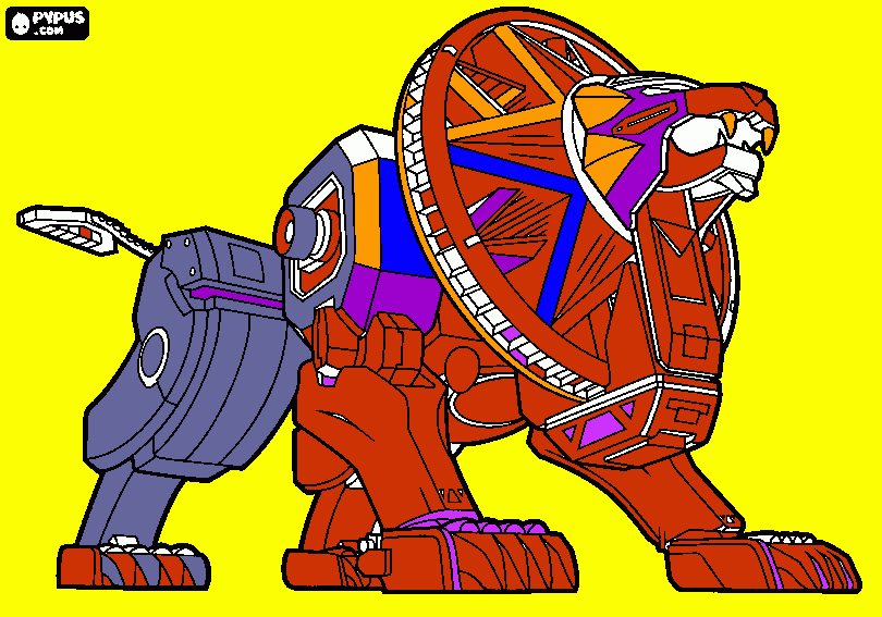 yellow zord coloring page