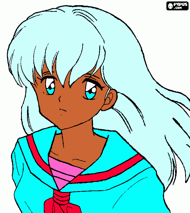 You in anime coloring page