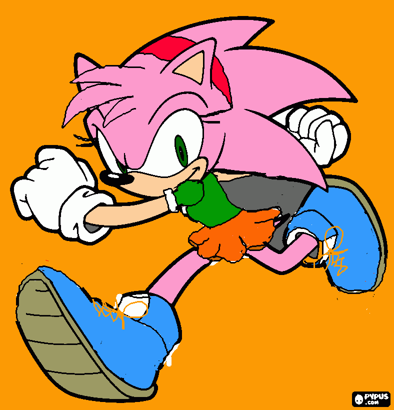 young amy rose coloring page
