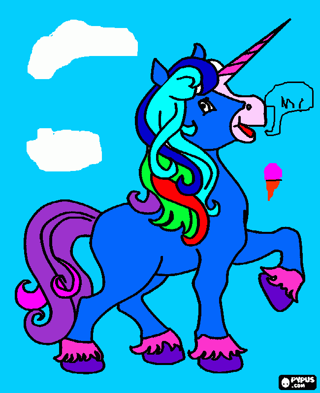 young happy unicorn coloring page