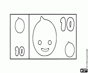 A 10 banknote, Bank of Pypus coloring page