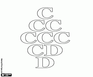 From 100 to 500, in Roman numerals coloring page