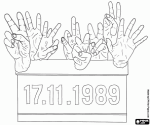 The 1989 Velvet Revolution coloring page