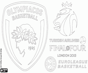 2013 Euroleague champion, Olympiacos coloring page