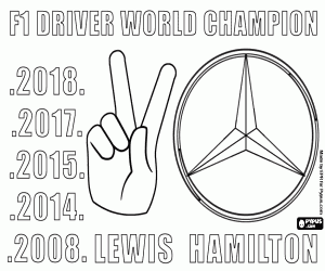 2018 F1 champion, Lewis Hamilton coloring page
