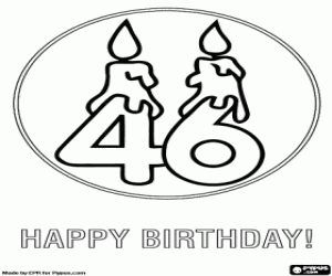 A 4 and a 6 with lit candles coloring page