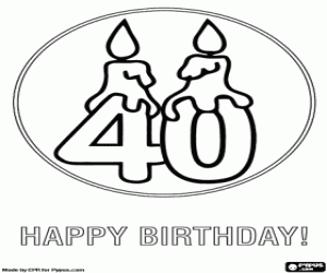 For a 40th happy birthday coloring page