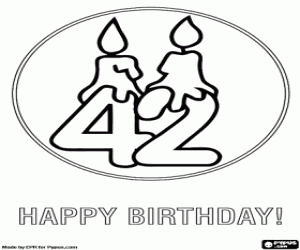 A 42 year old birthday card coloring page