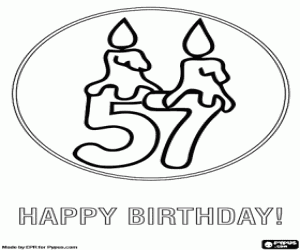 An 57 years old birthday card coloring page