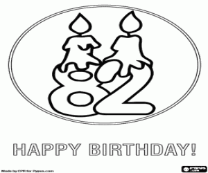 An 82 years old birthday card coloring page