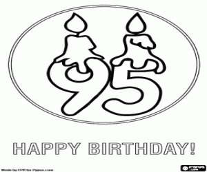 A 9 and a 5 with lit candles coloring page