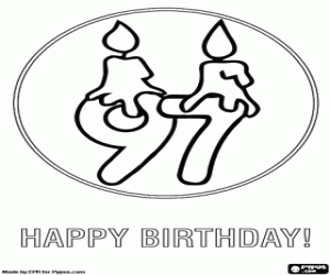 For a 97th happy birthday coloring page