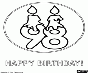 For 98 years, congratulations coloring page