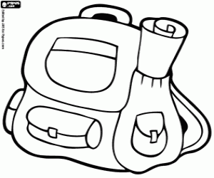 A backpack, the luggage of scouts coloring page