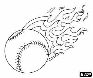 A ball of baseball coloring page