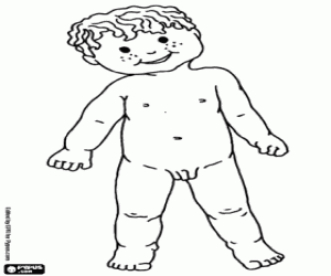 A boy's body coloring page