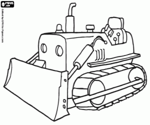 A bulldozer coloring page