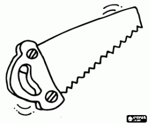 A crosscut hand saw coloring page
