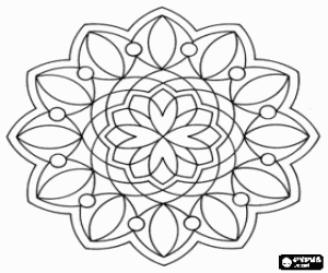 A flower mandala coloring page