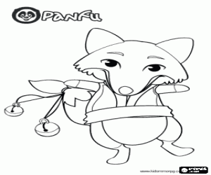 A fox, Pokopet Fox from Panfu coloring page
