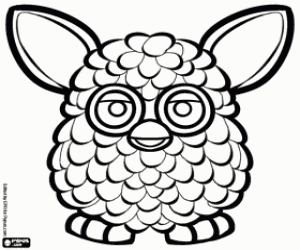 A Furby, an electronic toy coloring page