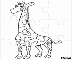 A giraffe puzzle coloring page