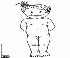 A girl's body coloring page