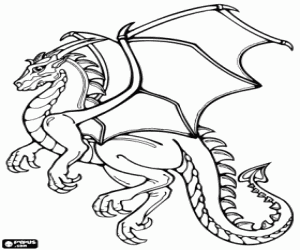 A great winged dragon coloring page
