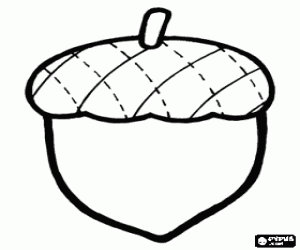 A large acorn coloring page