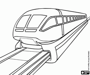 A modern electromagnetic train coloring page