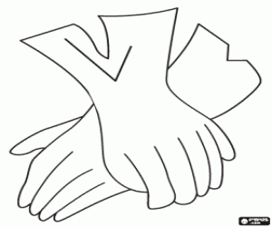 A pair of stylish gloves coloring page