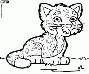 A small jaguar coloring page