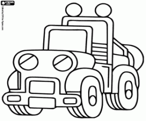 A truck with large headlights coloring page
