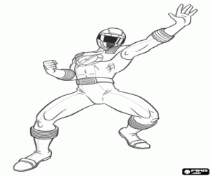 A warrior to attack. Power Rangers coloring page