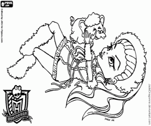 Abbey Bominable and the baby mammoth coloring page