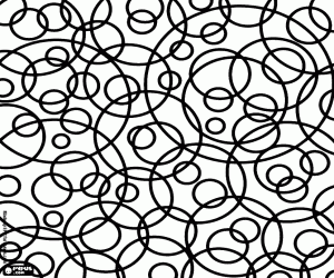 Abstract pattern with circles coloring page