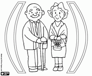 Against abuse in the elderly coloring page