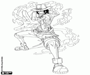 Ace, Fire Fist from One Piece coloring page