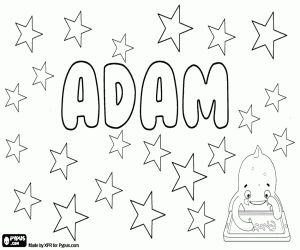 Adam, name in many languages coloring page
