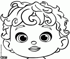 An adorable baby face coloring page