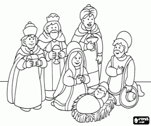 Adoration of the Magi coloring page