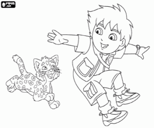 Adventures of Diego and Baby Jaguar coloring page