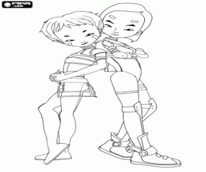 Aelita and Yumi, Code Lyoko coloring page