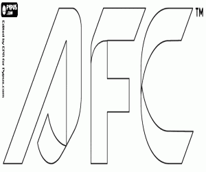 AFC logo, football in Asia coloring page