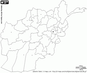 Afghanistan map coloring page
