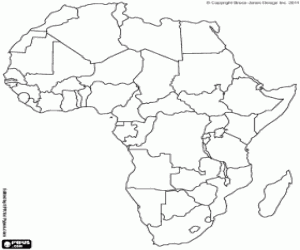 African continent map coloring page
